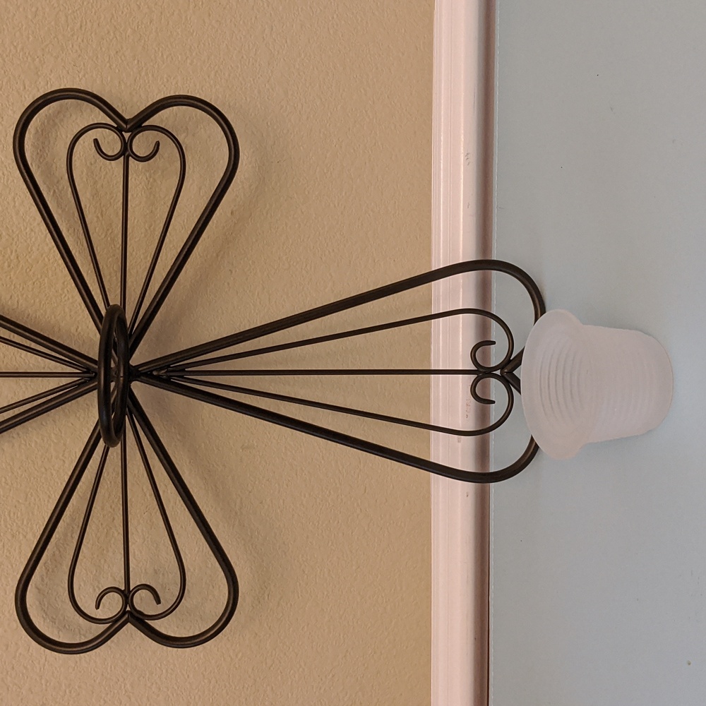 PartyLite Metal Scroll Cross Wall Sconce Votive Candle Holder Black Religious - Picture 3 of 5